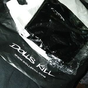 BRAND NEW Dolls Kill Black vinyl SHORT shorts